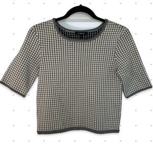 Ivory and Black Crop Top